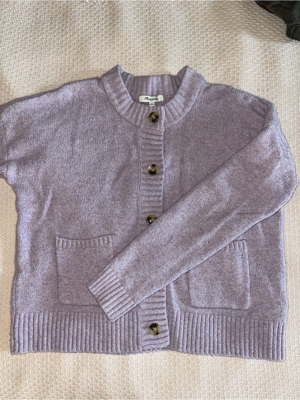 Madewell Lavender Button Cardigan Sweater